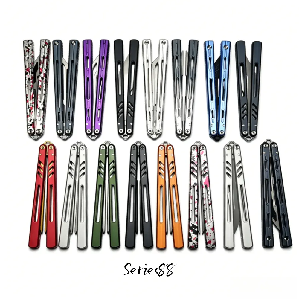 88Series Flipping Fidget Slider - Unisex Sensory Stress Reliever, Solid 7075 Aluminum Alloy Handles, Smooth Bushing Pivot Structure, Blunt Safe Pocket Stress Relief Tool for Hobby Collectors, Stress Relief Tools