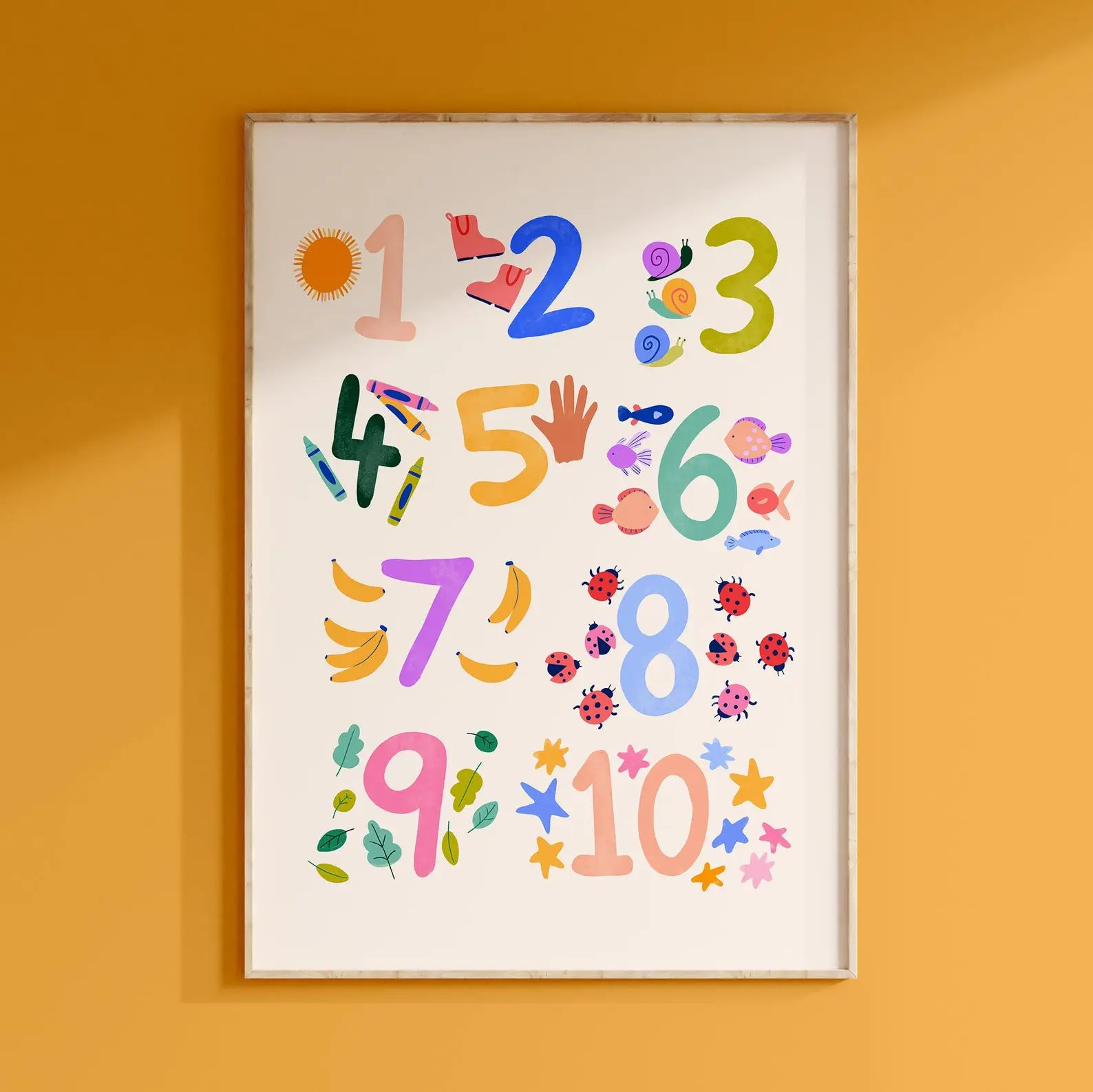Colorful Numbers Poster for Kids | Fun Learning Wall Art for Nursery ...
