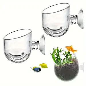 2pcs Red Worm Feeders, Aquarium Flower Pot, Plastic Fish Tank Plant Holder Aquarium Flower Pot