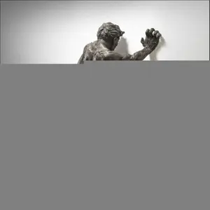 New Imitation Copper Wall Decor Abstract Character Resin Rock Climbing Man Statue Sculpture Background Wall Art 3D Through Wall