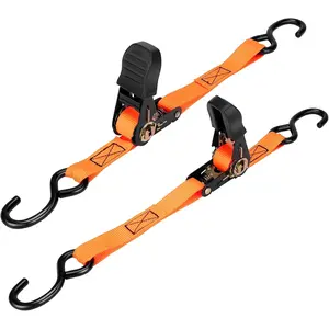 Boat Trailer Transom Tie Down Straps 2400 LBS, 1 Inch x 4 FT Heavy Duty Retractable Ratchet Straps Tie Downs to Trailer Marine Jet Ski Pontoon, with Quick Release Buckle & Anti-Scratch Hooks adjustable strap outdoorfun