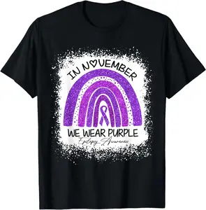 [100% Cotton] In November We Wear Purple Epilepsy Awareness T-Shirt