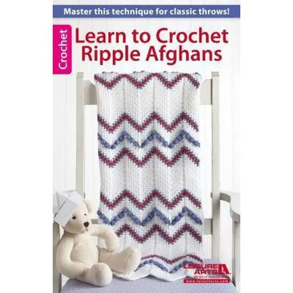 Used Good "Learn to Crochet Ripple Afghans" by Leisure Arts - Soft Cover Book for Crochet Enthusiasts (English)