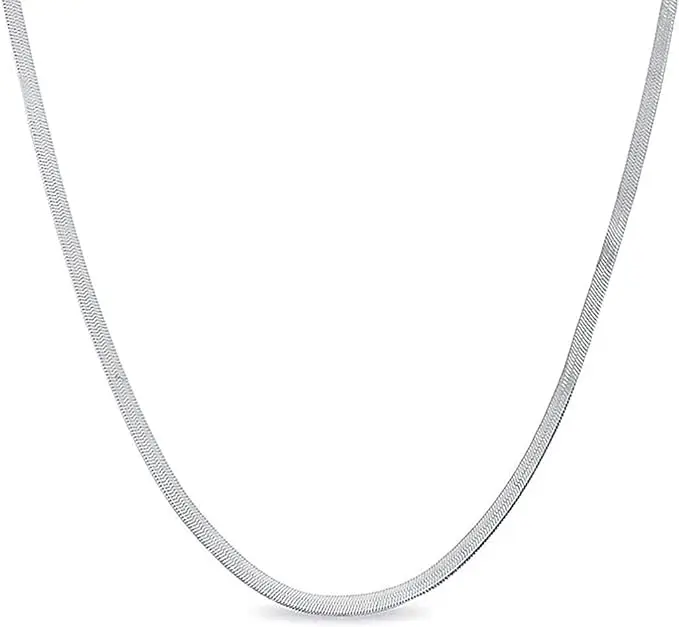 Silver Mesh Chain Necklace – Sleek Snake-Style Thin Necklace, Minimalist Unisex Jewelry, Spring/Summer Jewelry, Girlfriend Holiday Gift, Men's Jewelry, 18/20/22/24inch