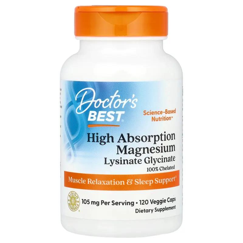 Doctor's Best High Absorption Magnesium, 120 Veggie Caps (52.5 mg per Capsule)