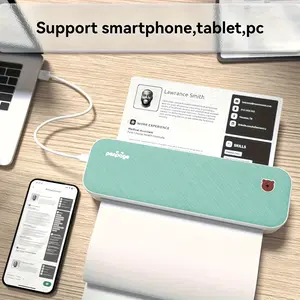 NEW-1 Roll of Thermal Paper Included 8.26"x11.69" PeriPage A4 Inkless Printer - Portable, Compact, and Long-Lasting Thermal Printer for Android and iOS Devices - Supports Document Transfer, Folding Paper, and Compatible with Most Print Apps