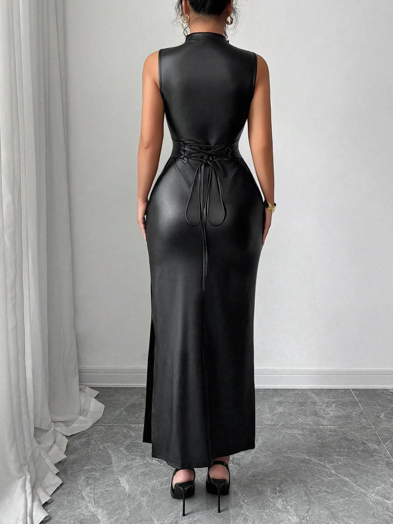 chinese dress ladies Baylee Leather Mini Dress Small main image 1