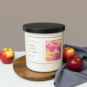 Apple & Maple Bourbon Candle Hand Poured 8 oz Soy Wax Blend with Apple Cinnamon Orange Bourbon Butter Maple Vanilla Aroma