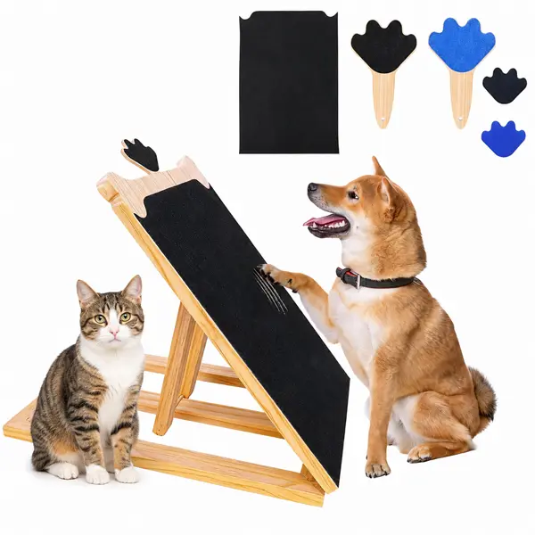 Adjustable Dog Nail Scratch Board, Stress-Free Nail File Training Toy for Dogs & Cats, Angle Adjustable Paw Grooming Board with Handheld Mini Pad