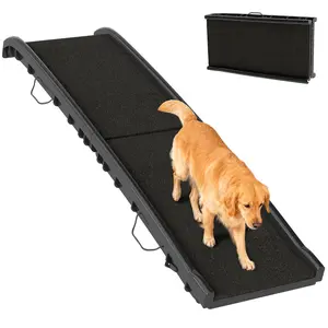 PawHut 61 Inches Folding Dog Ramp for Car, Truck, SUV, Portable Pet Ramp with Non Slip Frosted Surface, Raised Side Rails