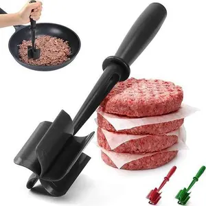 （3PCS）Upgrade Meat Chopper, Heat Resistant Meat Masher for Hamburger, Ground Beef Smasher, Nylon Hamburger Grinder Utensil for Ground Beef, Non Stick Mix Ground Chopper, Mix and Chop Potato Masher Tool gifts mini fathersdaygift