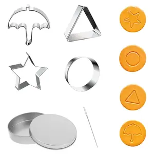 Stainless Steel Umbrella Shape Cookie Cutter & Dalgona Candy Mold Set - Fun DIY Gift for Kids, Ideal for Sugar Candy Making & Gift Giving Occasions