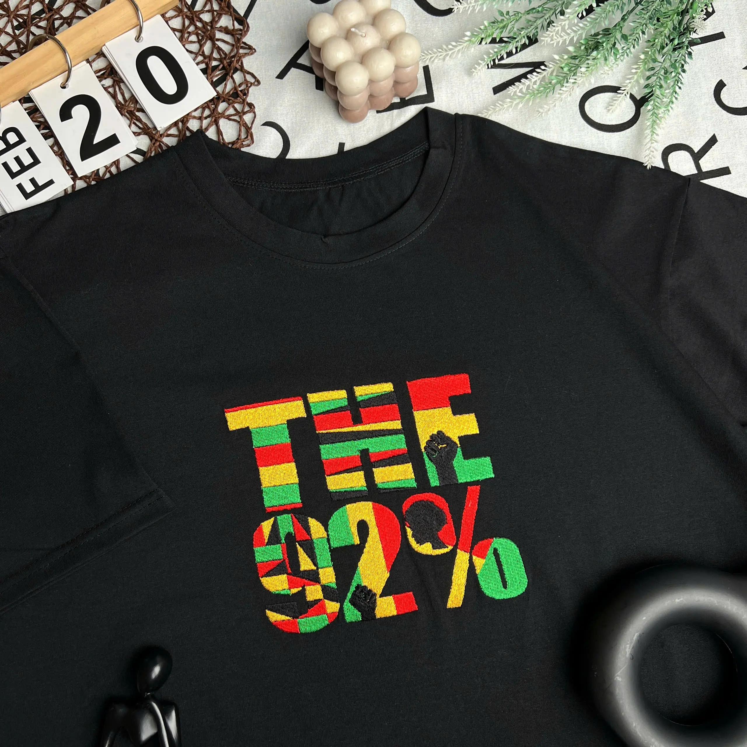 Embroidered The 92% of Black Women Shirt, I Am The 92 Percent Embroidered Crewneck Sweatshirt Hoodie, Black History Month Pride