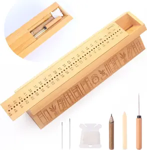 Book Binding Kits with Awl, Book Binding Cradle, Signature Punching Tools with Piercing Guide Book, Book Binding Materials, Supplies for DIY Bookbinding Crafts with Storage