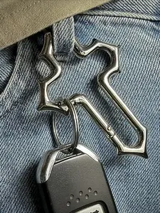 Trendy Punk Metal Hollow Cross Keychain, Simple Design Unisex Multifunctional Backpack Pendant, Key Ring Gift for Men and Women