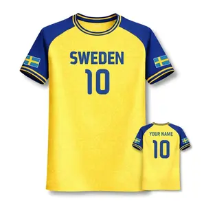 Sweden Soccer Jersey, Custom Name & Number Jersey, Personalized Football Jersey for Men Women