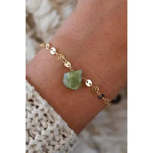 Follow Your Truth Kyanite Gold Coin Bracelet