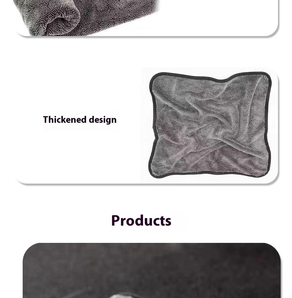 Towel Microfiber Car Beauty Car Towel Not Easy To Shed Hair Thickened Absorbent Seamless Car Cleaning Cloth