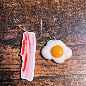 Bacon and Eggs Earrings