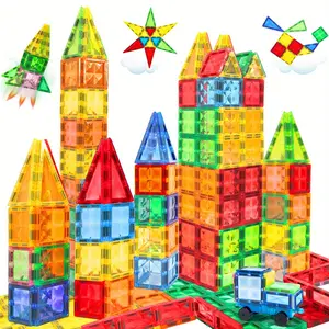 DIY Magnetic Building Blocks Set, Magnetic Tiles, Castle Diamond Face, 3D Magnetic Assembly, Sensory Creative Kids Toy, 3+ Boys Girls Birthday Gift