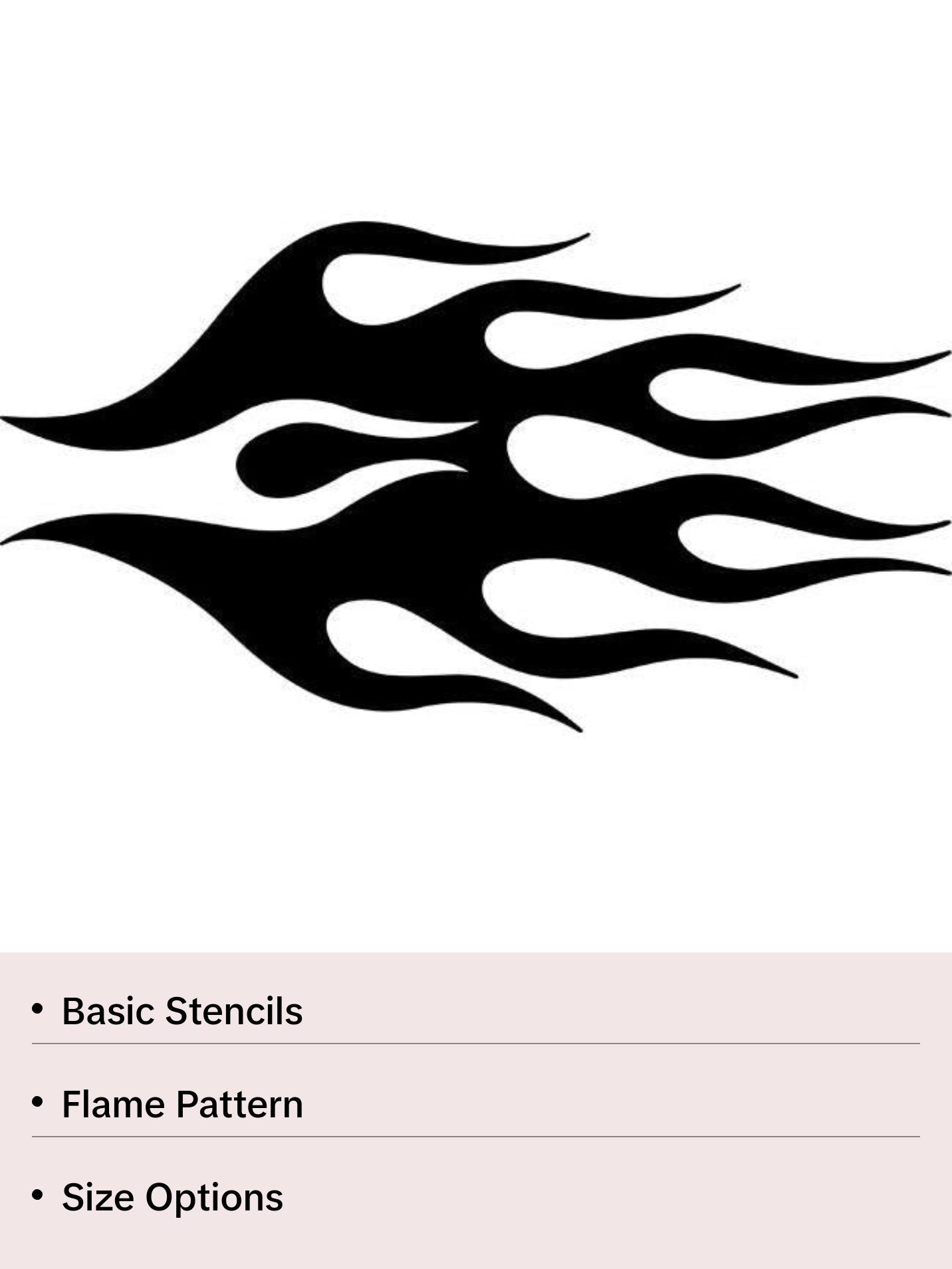 Two-Tone Flame Stencil