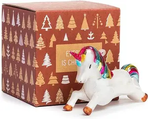 Every Day is Christmas Glass Blown Ornaments Cute Hand Made Figurines Tree Decoration, Unicorn