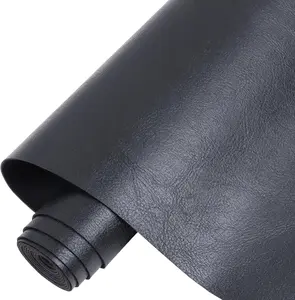 Smooth Faux Leather Roll 12"X53"(30cm X 135cm) Solid Color Faux Leather Sheets Very Suitable for Making Crafts, Leather Earrings, Bows,Sewing (Black)
