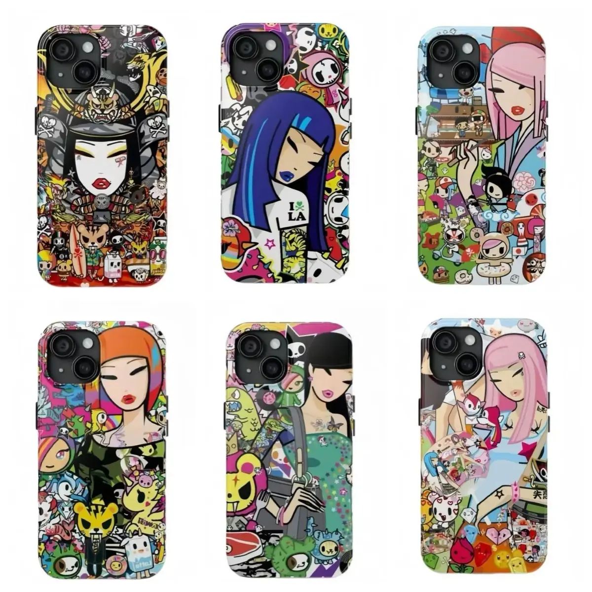 Y2K Street Art T0kid0ki Phone Case, Anime Collage Shockproof Cover For iPhone 11 12 13 14 15 16 17 Pro Max For Samsung S26 S25 S24 S23 S22-Gift For Her/Him/Fans