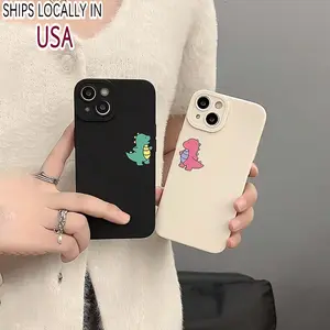 Cute Dinosaur Pattern Phone Case, 2 Counts TPU Anti-drop Phone Protective Cover, Phone Accessories Compatible with iPhone 11 12 13 14 15 16 Pro Max
