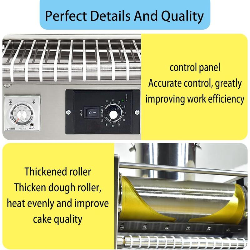 Kolice Commercial Automatic Mille Crepe Cake Making Machine, Egg Skin Crepe Machine, Thousand Layers Cake Skin Maker-Crepe Dia.: 10”, Crepe Thickness: 0.016” to 0.047” Kolice Commercial Automatic Mille Crepe Cake Making Machine, Egg Skin Crepe Machine, Thousand Layers Cake Skin Maker-Crepe Dia.: 10”, Crepe Thickness: 0.016” to 0.047”