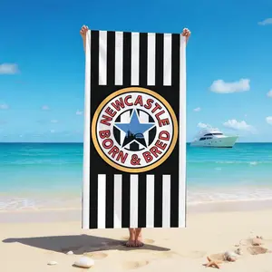 Newcastle Cityscape Pattern Microfiber Beach Towel, Lightweight Portable Fast Drying Soft Skin-Friendly Swim Towel, Large Size for Holiday Cruise Travel Camping Yoga Outdoor Sports Men Women Striped Pattern Towel, Quick Dry Towels For Travel
