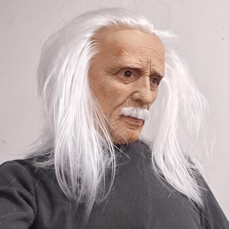 🏅[Free Ship] LIVOA Handmade Latex Elder Mask Ultra-Realistic Old Man Design with Lifelike Wrinkles & Beard Soft Breathable Non-Toxic Material for Halloween Party