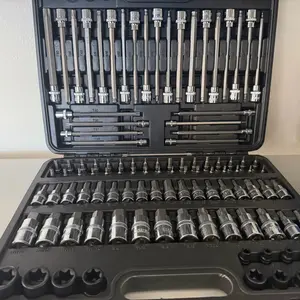 107PCS Socket & Bit Set Torx Hex E-Socket Metric SAE Complete Tool Kit Case