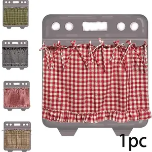 One handmade oven skirt, farmhouse kitchen decoration, heat-resistant pure oven cover, ruffled satin ribbon tied oven skirt