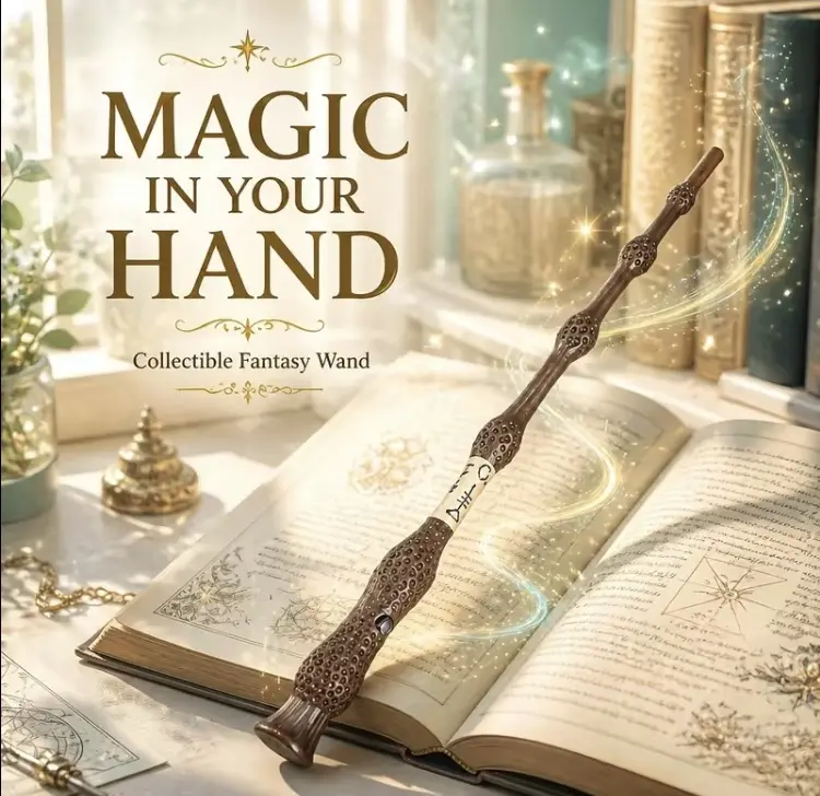 Large Bore Resin Fire-Shooting Wizard Wand, Flame Effect Fantasy Magic Prop, Interactive Hobby Collectible, Stunning Cosplay Accessory & Novelty Gift for Magic Trick Enthusiasts