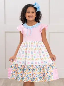 Spring Garden Bows Ruffle Dress