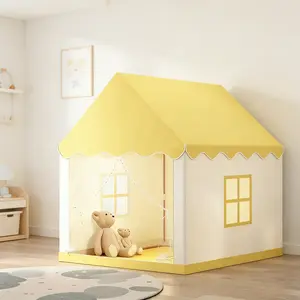 Fairy Tale Castle Tent, Portable Outdoor Play Tent | Blue/Pink/Yellow Options | Unisex Foldable Pretend Playhouse | Holiday Gift for Birthday/Christmas/Thanksgiving/Halloween | No Accessories or Lights Included