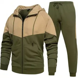 Men's Hooded Athletic Tracksuit Sweatsuit Long Sleeve Full-Zip Jogging Sweatpants 2 Piece Patchwork Sportsuits Insulated Ripstop Ski Bibs Stitched Shamrocks Hockey Jersey LeBron James High School Mesh