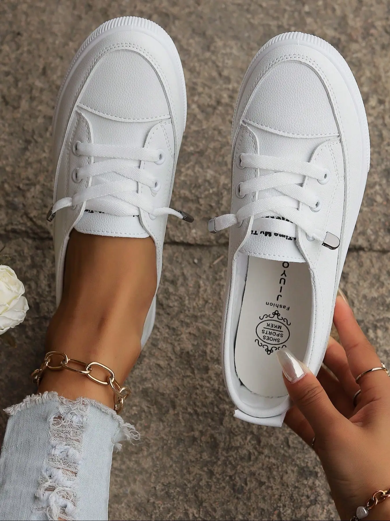 Women's Sneakers for Dresses, Spring New Style, Versatile Low-Top Casual  Shoes, Walking Shoes, Fall Board Shoes, Sports Flat Sole Single Shoes