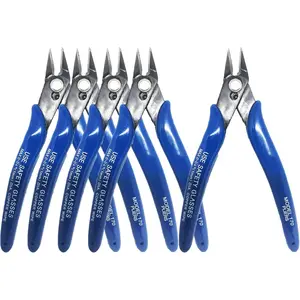 Flush Wire , 5PACK Blue Diagonal  Pliers Side  Nippers  Wire  Wire Clippers Wire Snips (5inch size)