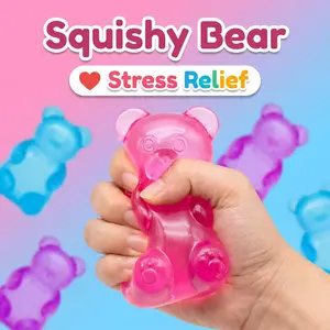 Gummy Bear - Sensory Fidget Toy with Jelly-Like Filling, Decompression Squeeze, Squeeze Toys, Stress Ball, Stress Toys, Stress Relief Toys, Fidget Toy, Squishy Toy, Birthday Gifts, Gift Bag Stuffing