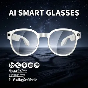 2026 new AI smart glasses with 500W pixel high-definition photography, 1080p anti shake video recording, AI language translation, Bluetooth calling, music playback, multi-functional smart glasses, suitable for both men and women