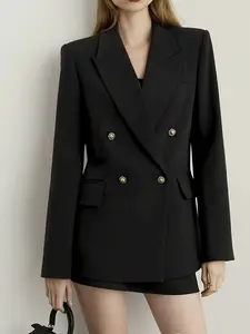 Fashion Commuter Series, Fall Winter New Gun Lapel Suit Jacket for Women, Casual Slim-Fitting Outerwear, All Seasons