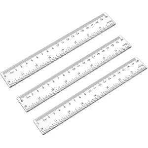 3 Pack 8 Inch Ruler Set Plastic Straight Ruler Transparent Measuring Tool  Clear Ruler for School Office Student(Transparent)