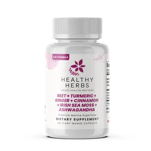 Healthy Herbs | Beet, Turmeric, Ginger, Cinnamon, Sea Moss Extract, and Ashwagandha - Cardiovascular Support Supplement Fitness