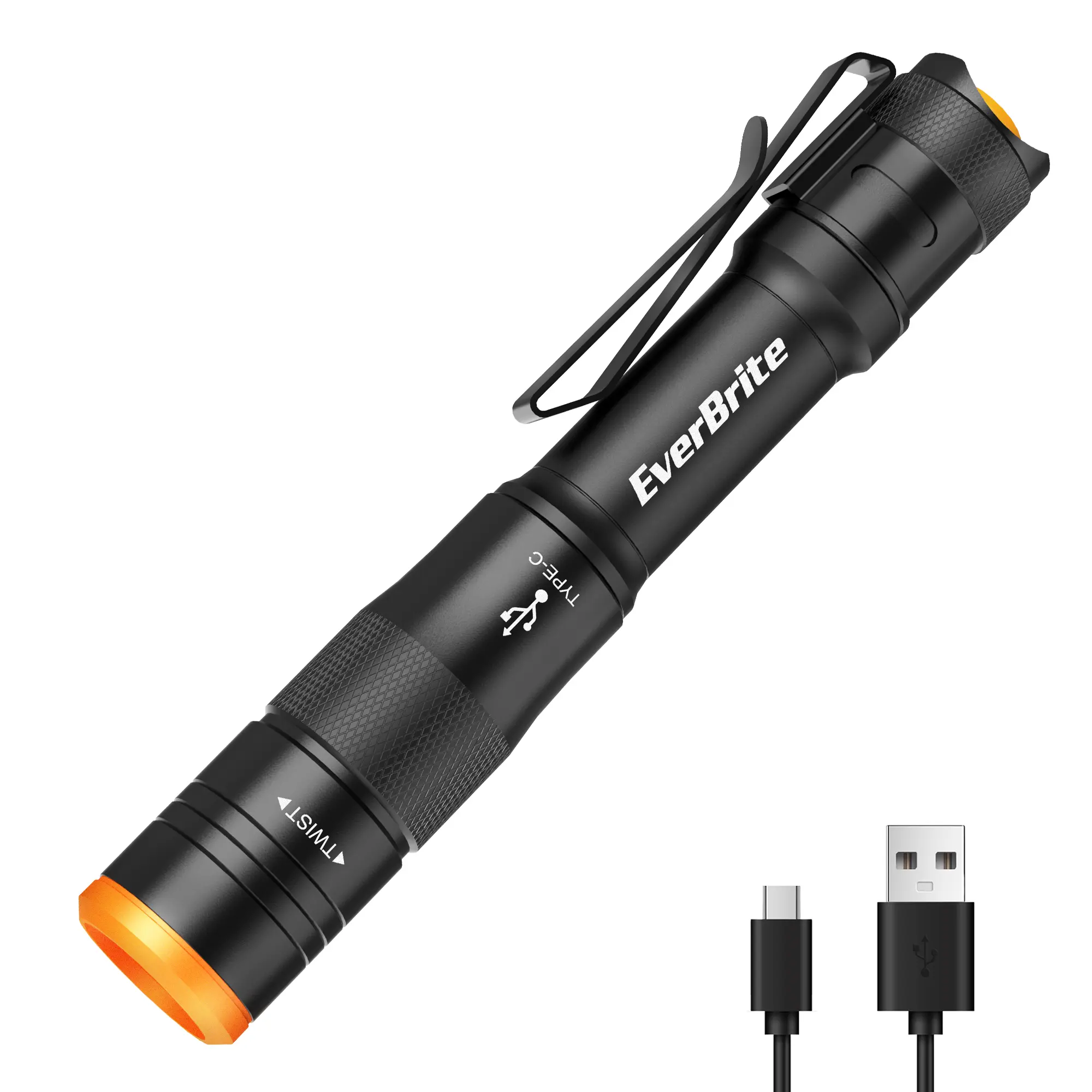 #fathersdaygift EverBrite Mini Pen Light, Rechargeable Pocket Pen Flashlight with USB C Cable, 4 Light Modes, 300 Lumens Small Flashlight with Clip for Inspection, Repair, Outdoors, Emergency