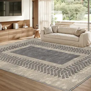 Velvet Rug with Simple Design Elements, Interchangeable Deep and Light Colors, Soft and Comfortable, Ideal for Living Room and Bedroom