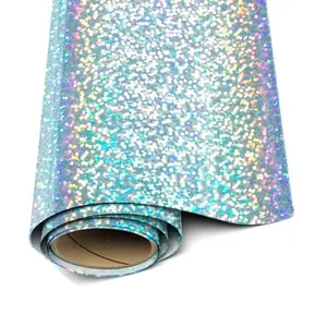 Sky Holographic Heat Transfer Vinyl - Siser HTV - 20" x 1 Yard ( 36 inch Roll) Iron On or Heat Press - Glitter Tshirt Design