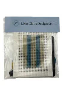 Luggage Tag Needlepoint Kit Canary and Turquoise