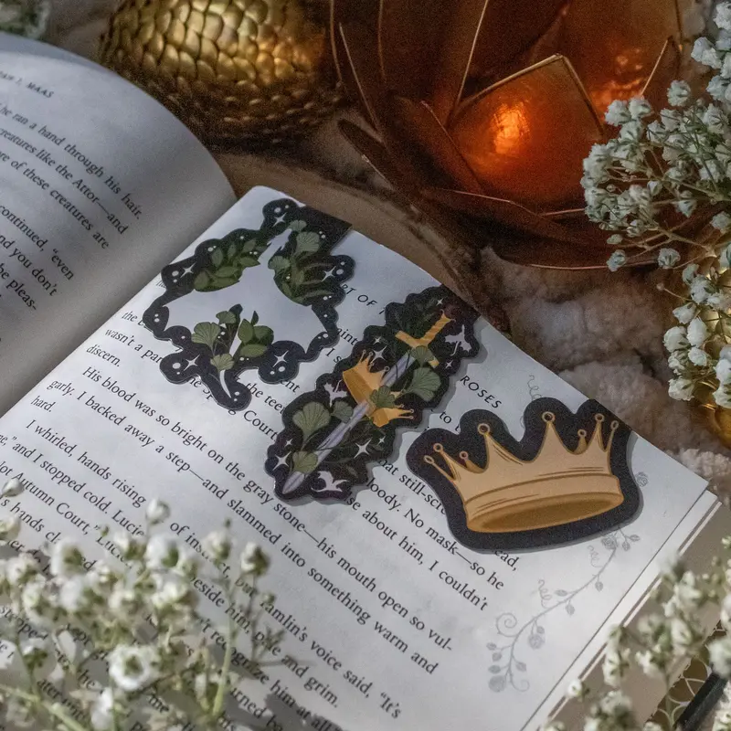 Magnetic Bookmarks | Set of 3 | Fantasy Reader Bookmarks | Glossy, Double Sided decorative bookmark